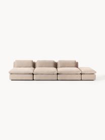 Modulares XL-Sofa Felix (3-Sitzer) mit Hocker, Bezug: 100 % Polyester Der strap, Gestell: Massives Kiefern- und Fic, Webstoff Beige, B 360 x T 140 cm