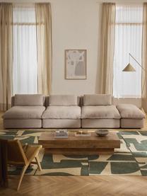 Modulares XL-Sofa Felix (3-Sitzer) mit Hocker, Bezug: 100 % Polyester Der strap, Gestell: Massives Kiefern- und Fic, Füße: Kunststoff Dieses Produkt, Webstoff Beige, B 360 x T 140 cm