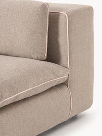 Modulares XL-Sofa Felix (3-Sitzer) mit Hocker, Bezug: 100 % Polyester Der strap, Gestell: Massives Kiefern- und Fic, Füße: Kunststoff Dieses Produkt, Webstoff Beige, B 360 x T 140 cm