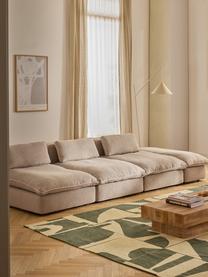 Modulares XL-Sofa Felix (3-Sitzer) mit Hocker, Bezug: 100 % Polyester Der strap, Gestell: Massives Kiefern- und Fic, Füße: Kunststoff Dieses Produkt, Webstoff Beige, B 360 x T 140 cm