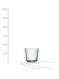 Bicchiere acqua con rilievo Mia 4 pz, Vetro riciclato, Turchese trasparente, Ø 9 x Alt. 8 cm, 250 ml
