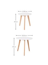 Beistelltisch-Set Bodine im Skandi Design, 2er-Set, Tischplatte: Mitteldichte Holzfaserpla, Weiß, Eichenholz, Set mit verschiedenen Größen