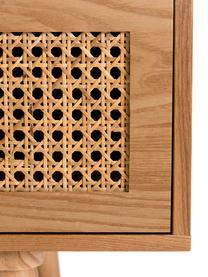 Tv-meubel Romeo van hout met Weens vlechtwerk, MDF, essenhoutfineer, Essenhoutkleurig, 120 x 40 cm