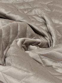 Gesteppte Tagesdecke Tily aus Samt, 100% Polyester, Beige, B 260 x L 260 cm (für Betten bis 200 x 200 cm)