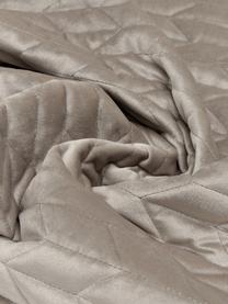 Gewatteerde bedsprei Tily van fluweel, 100% polyester, Beige, B 260 x L 260 cm (voor bedden tot 200 x 200)