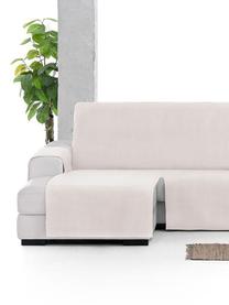 Copertura divano angolare Levante, 65% cotone, 35% poliestere, Color crema, Larg. 150 x Lung. 290 cm, chaise-longue a destra