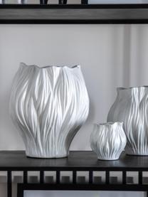 Vase design artisanal Flora, haut. 26 cm, Grès cérame, Blanc, Ø 22 x haut. 26 cm