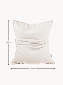 Bouclé-Sitzsack Woolly, Bezug: Bouclé (100 % Polyester) , Off White, B 125 x L 155 cm