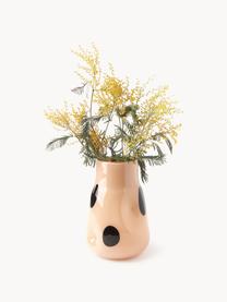 Glas-Vase Romilly, H 32 cm, Glas, Peach, Schwarz, Ø 21 x H 32 cm