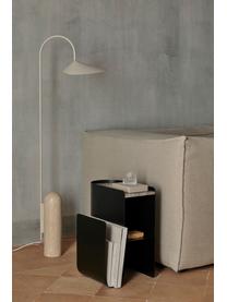 Lampadaire avec pied en travertin Arum, orientable, Blanc cassé, Travertin beige clair, haut. 136 cm