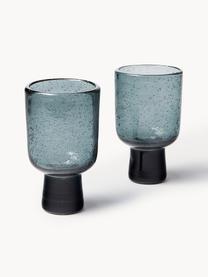 Verres à vin artisanaux avec bulles d'air Bari, 6 pièces, Verre, Gris, Ø 7 x haut. 12 cm, 250 ml