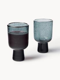 Verres à vin artisanaux avec bulles d'air Bari, 6 pièces, Verre, Gris, Ø 7 x haut. 12 cm, 250 ml