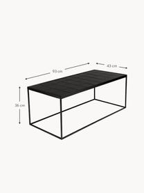 Table basse avec carrelage Glaze, Noir, larg. 93 x prof. 43 cm