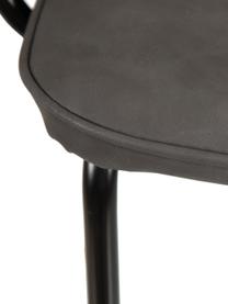 Čalouněná židle z imitace kůže Iskia, Tmavě šedá, černá