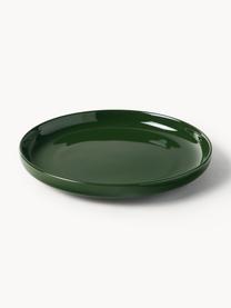 Assiettes à dessert en porcelaine Nessa, 4 pièces, Porcelaine de haute qualité, émaillé, Vert foncé, haute brillance, Ø 19 cm