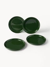 Assiettes à dessert en porcelaine Nessa, 4 pièces, Porcelaine de haute qualité, émaillé, Vert foncé, haute brillance, Ø 19 cm