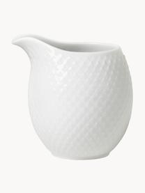 Porcelánová mliečenka so štruktúrovaným vzorom Rhombe, 390 ml, Porcelán, Biela, 390 ml