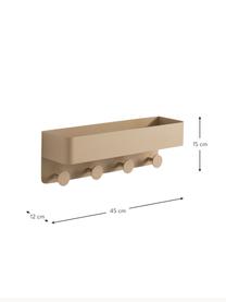 Porte-serviettes en métal Lou, Métal, laqué, Beige foncé, larg. 45 x haut. 15 cm