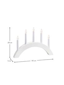 Candelabro Atle, con enchufe, Estructura: madera pintada, Blanco, An 40 x Al 28 cm