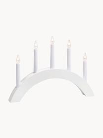 Candeliere con spina Atle, alt. 28 cm, Struttura: legno verniciato, Bianco, Larg. 40 x Alt. 28 cm