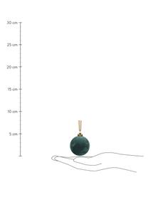 Boule de Noël en velours Velvet, 6 pièces, Bleu-vert, Ø 8 cm