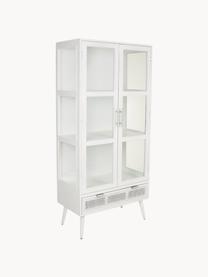 Vitrina de madera y vidrio Cayetana, Estructura: tablero de fibras de dens, Patas: madera de bambú pintada, Madera pintada blanco, An 72 x Al 159 cm