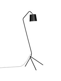 Design vloerlamp Barcelona van metaal, Lampenkap: gecoat metaal, Lampvoet: gecoat metaal, Zwart, 57 x 155 cm