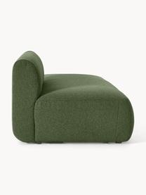 Diván modular en tejido bouclé Sofia, Tapizado: tejido bouclé (100% polié, Estructura: madera de abeto, tablero , Patas: plástico Este producto es, Bouclé verde oscuro, An 159 x F 103 cm, respaldo izquierdo