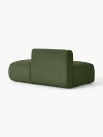 Diván modular en tejido bouclé Sofia, Tapizado: tejido bouclé (100% polié, Estructura: madera de abeto, tablero , Patas: plástico Este producto es, Bouclé verde oscuro, An 159 x F 103 cm, respaldo izquierdo