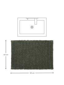 Tapis de bain moelleux vert foncé Board, 100 % coton bio
Qualité supérieure 1900 g/m², Vert, larg. 60 x long. 90cm