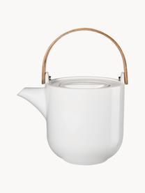 Teekanne Coppa sencha aus Porzellan mit Holzgriff, 1 L, Kanne: Porzellan, Griff: Holz, Weiß, Braun, 1 L