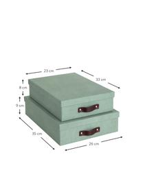 Boîtes de rangement Rasmus, 2 élém., Vert sauge, Lot de différentes tailles
