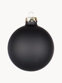 Weihnachtskugeln Ball, verschiedene Setgrössen, Glas, Schwarz, matt, Ø 8 x H 8 cm, 12 Stück