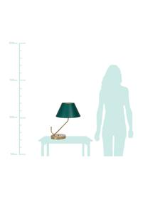 Lampada da tavolo di design Victoria, Paralume: miscela di cotone, Base della lampada: metallo rivestito, Verde, dorato, Larg. 45 x Alt. 50 cm