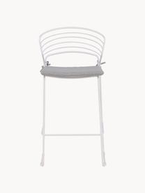 Tabouret de bar en métal Milano, Blanc, gris clair, larg. 47 x haut. 94 cm