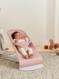 Gesteppte Babywippe Bliss, Bezug: 65 % Polyester (recycelt), Gestell: 79 % Metall, 21 % Kunstst, Hellrosa, B 35 x T 56 cm