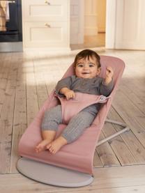 Gesteppte Babywippe Bliss, Bezug: 65 % Polyester (recycelt), Gestell: 79 % Metall, 21 % Kunstst, Hellrosa, B 35 x T 56 cm