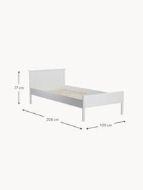 Kinderbed Girona van hout, 90 x 200 cm, Hout en multiplex, MDF, Wit, B 90 x L 200 cm