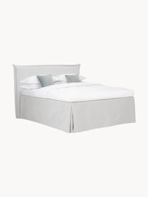 Letto boxspring premium Violet, Materasso: nucleo a 5 zone di molle , Piedini: legno massiccio di betull, Tessuto grigio chiaro, Larg. 140 x lung. 200 cm, grado di durezza H2