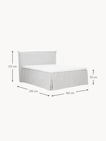 Letto boxspring premium Violet, Materasso: nucleo a 5 zone di molle , Piedini: legno massiccio di betull, Tessuto grigio chiaro, Larg. 140 x lung. 200 cm, grado di durezza H2