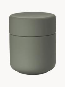 Opbergpot Ume met zacht aanvoelend oppervlak, Keramiek overtrokken met een soft-touch oppervlak (kunststof), Olijfgroen, Ø 8 x H 10 cm