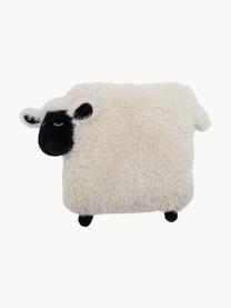 Coussin peluche Dolly, 100 % polyester, Blanc cassé, noir, larg. 46 x long. 56 cm