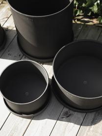 Cache-pots Plant, 2 élém., Métal émaillé, Anthracite, Lot de tailles différentes