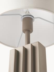 Lampada da tavolo di design Luomo, Paralume: tessuto di lino, Bianco latte, greige, Larg. 43 x Alt. 61 cm