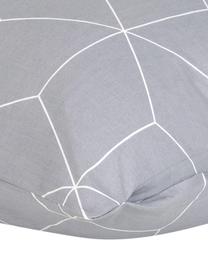 Funda de almohada de algodón Lynn, Gris estampado, An 50 x L 70 cm