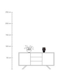 Lámpara de noche pequeña de cerámica Isla, Pantalla: algodón, Cable: plástico, Negro, Ø 16 x Al 22 cm