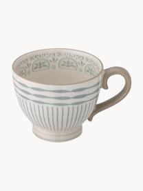 Taza artesanal Maple, Cerámica de gres, Verde salvia, beige claro, Ø 11 x Al 9 cm, 420 ml