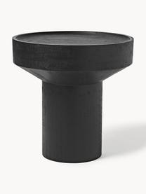 Odkládací stolek z mangového dřeva Benno, Masivní lakované mangové dřevo, šedý beton, Mangové dřevo, lakované černou barvou, Ø 50 cm, V 50 cm