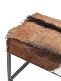 Panca in pelle di capra Country Life, Seduta: pelle di capra, Gambe: acciaio verniciato, Pelle di capra, nero, Larg. 140 x Alt. 47 cm