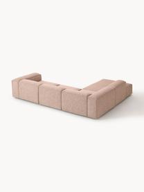 Modulares XL-Ecksofa Lennon aus Leinen-Mix, Bezug: 50 % Viskose, 25 % Leinen, Gestell: Fichtenholz, Sperrholz, m, Leinen-Mix Rostrot, B 329 x T 269 cm, Eckteil links